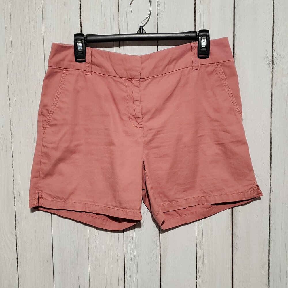 Loft Size 6 Women's Shorts Coral Pink Chino‎ Cotton Boho Cottage Casual Preppy